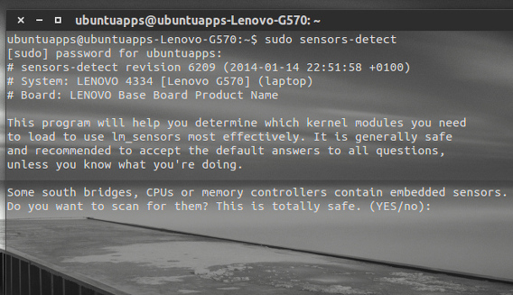 Psensor Ubuntu ハードウェアの温度 lm-sensors センサーの検出