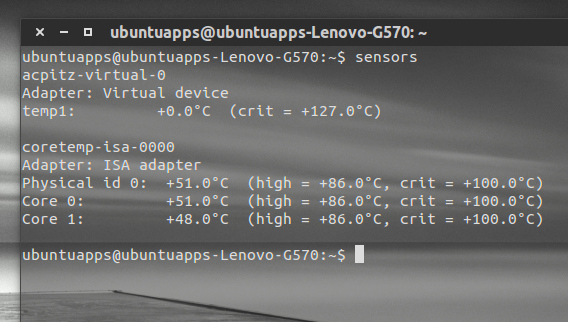 Psensor Ubuntu ハードウェアの温度 lm-sensors センサーの動作確認